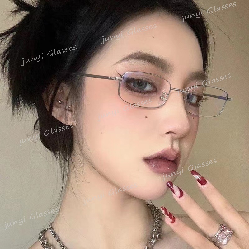 Fashion Trend Retro Metal Rectangle Clear Lens Men's And Women's ...