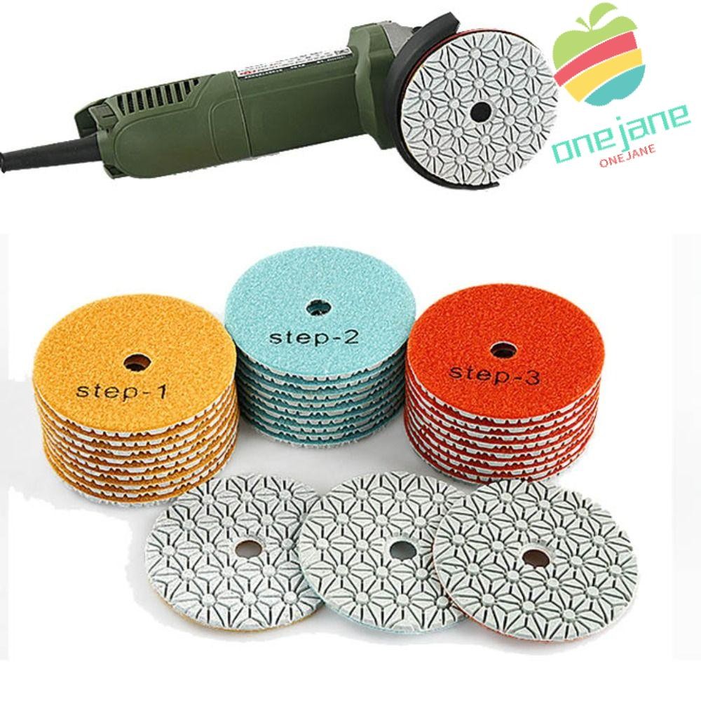 ONEJANE Polishing Pads, 3/4Inch 3 Step Grinding Discs Set, Dry/Wet For