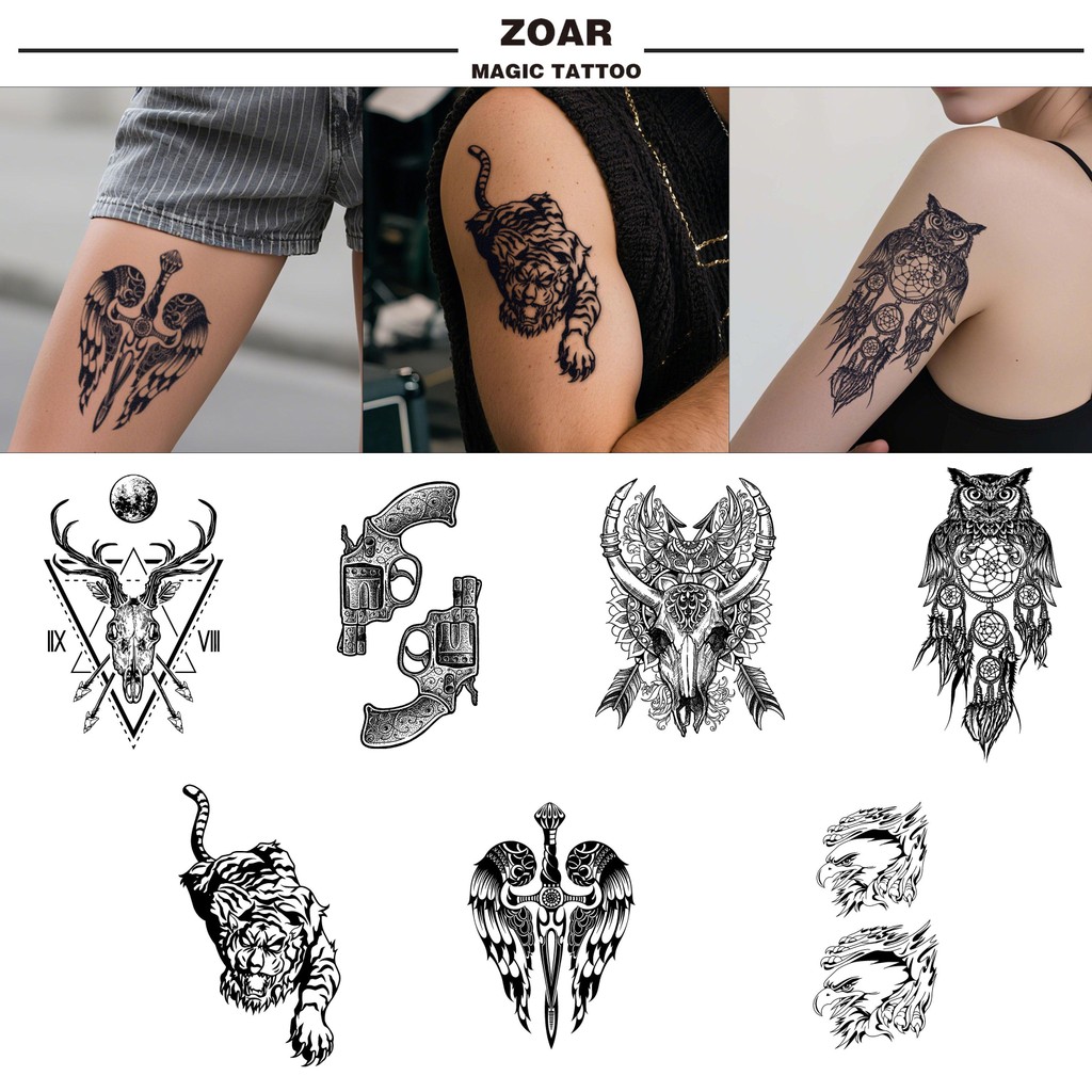 Pagpapadala mula Bulacan Temporary tattoo sticker ZOAR-55【dark style ...