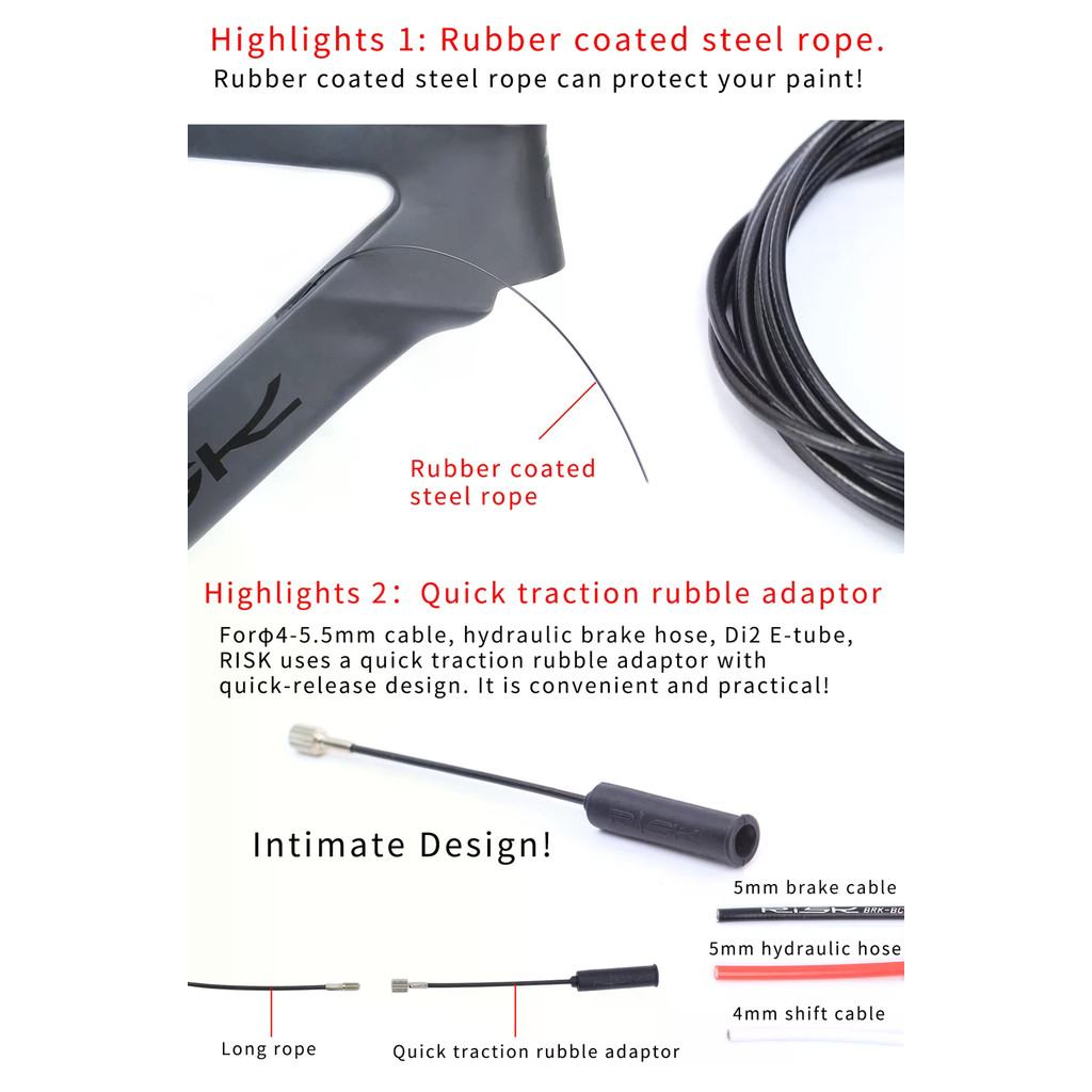 RISK Bicycle Internal Cable Routing Tool for Bike Carbon Fiber Frame of ...