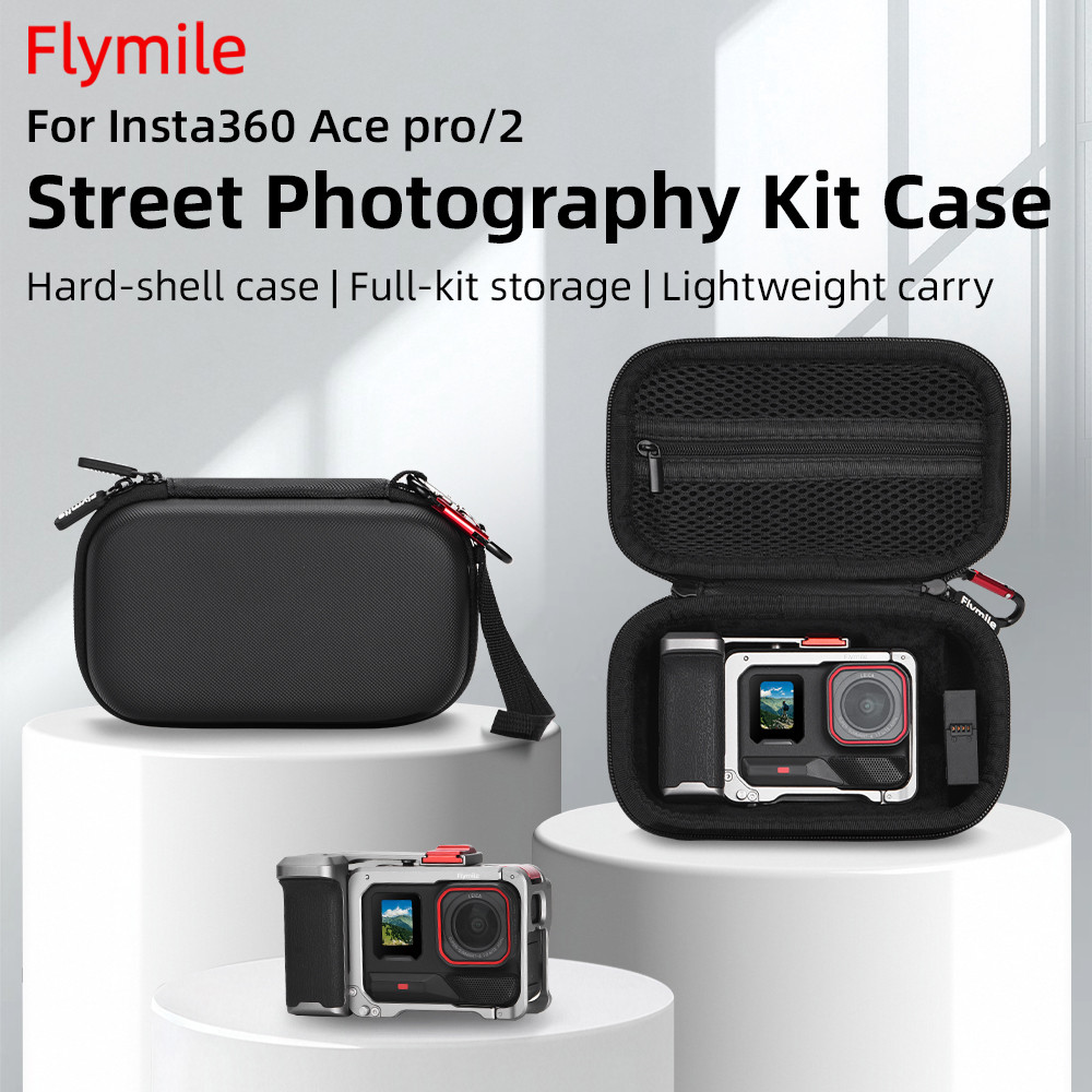 Custodia Rigida Per Insta360 Ace Pro2 Street Photography Kit – Borsa Da Viaggio Con Interno Morbido E Tasche Per Accessori