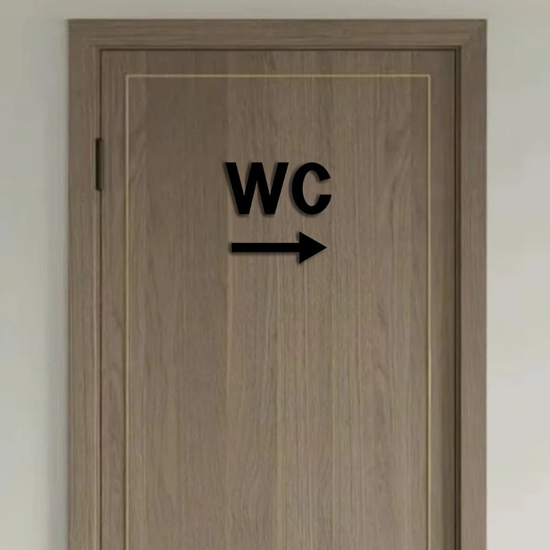 Chic Acrylic WC Directional Sign - Modern Restroom Guide for Public ...