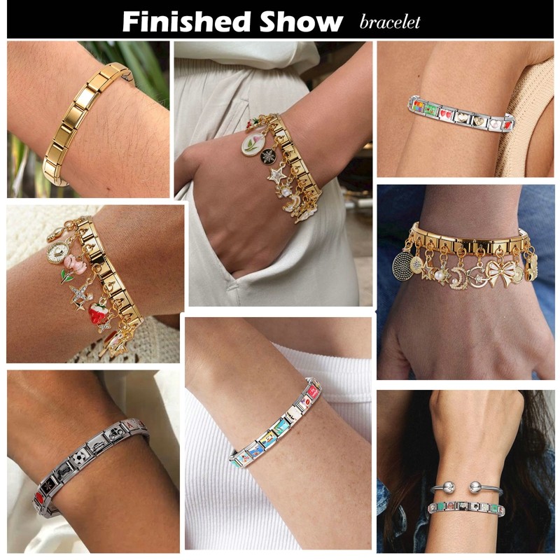 Popular Love Unicorn Heart Pink Flower Italian Charm Links Fit 9mm