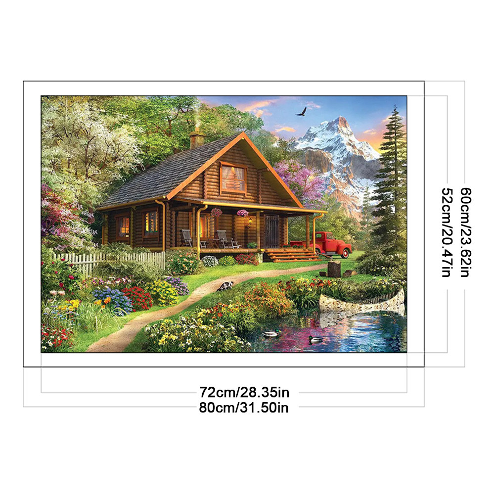 Full Embroidery Eco-cotton Thread 14CT Printed House Cross Stitch Kit ...