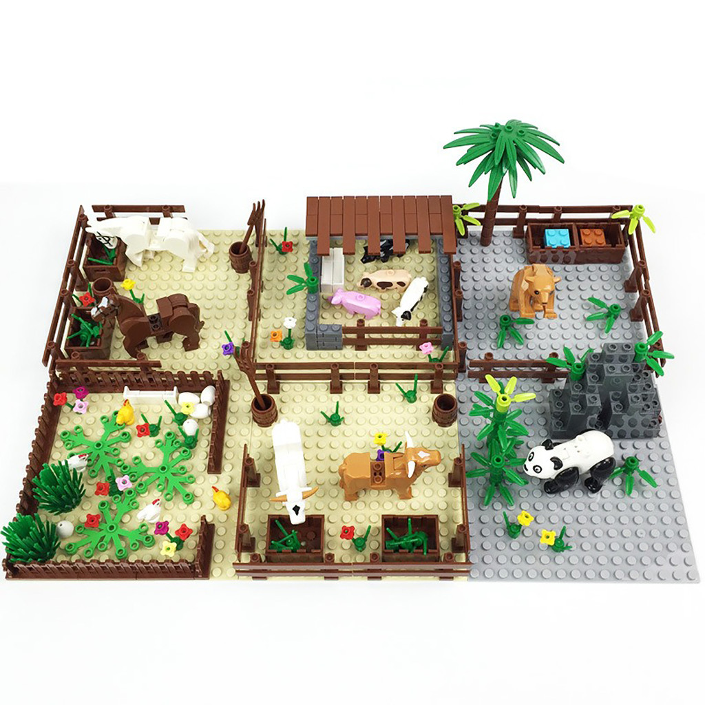 Farm MOC Building Blocks Animal Parts Pasture Bricks Kits Toys Chicken ...