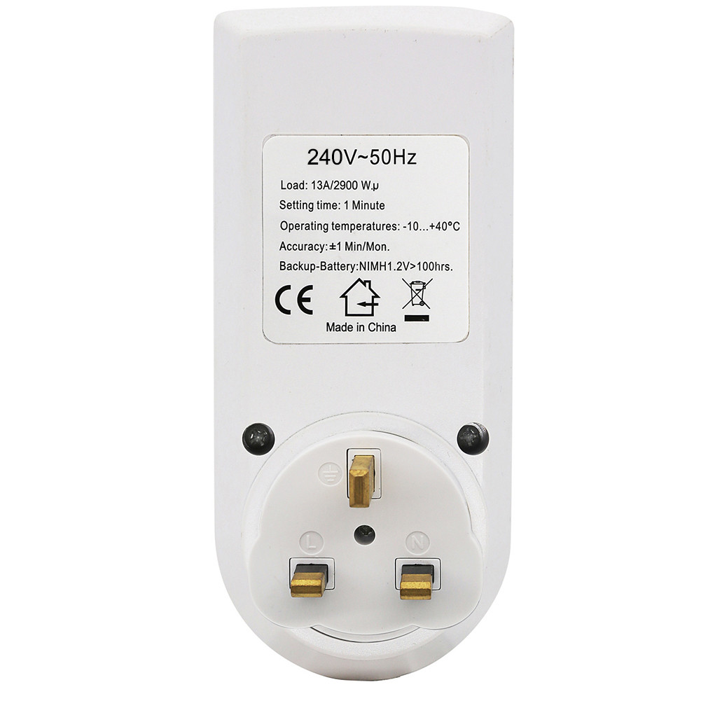 Digital Timer Switch 24 Hour Cyclic Plug Outlet UK Plug Electronic