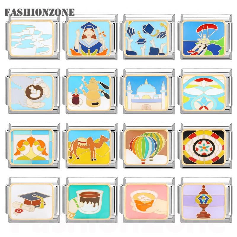 Popular Love Unicorn Blue Travel Italian Charm Links Fit 9mm Stainless