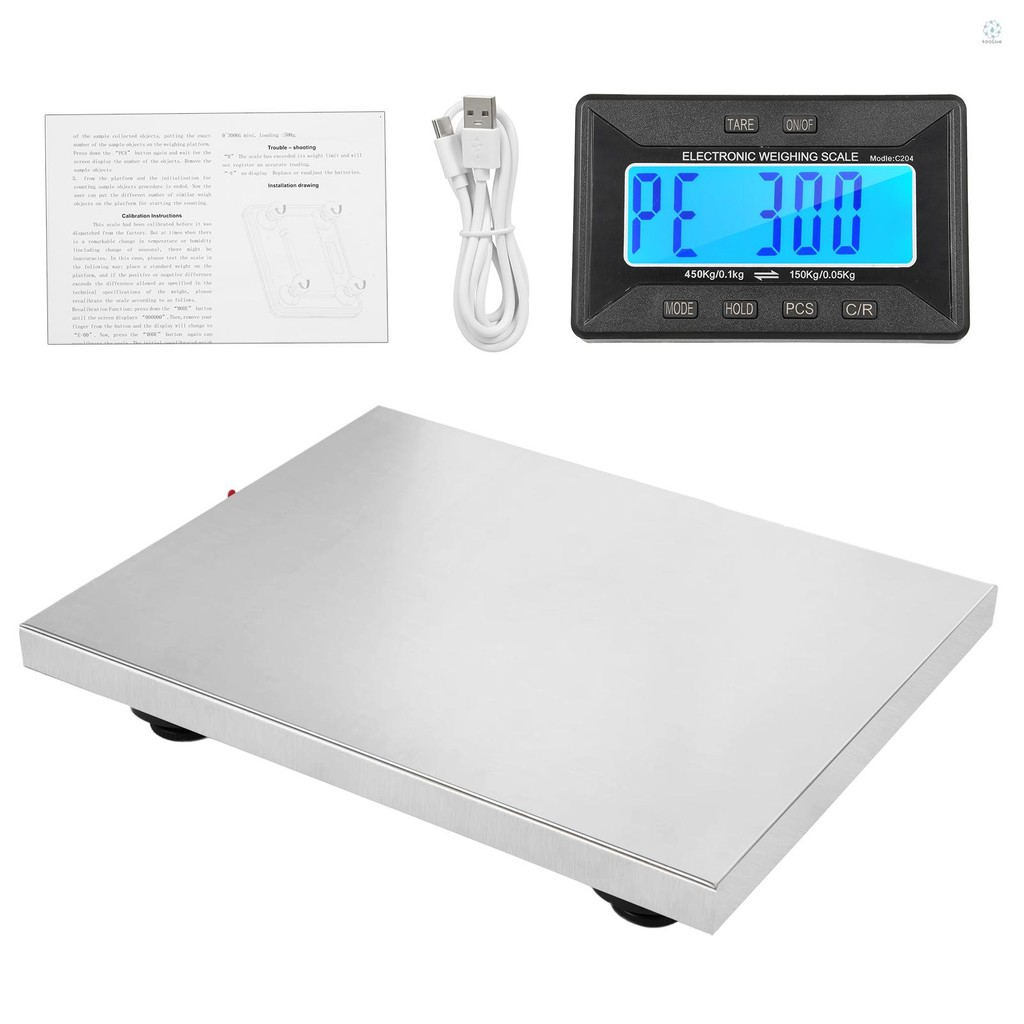 TWP Shipping Scale 450kg/992lb Heavy Duty Postal Scale Stainless Steel ...