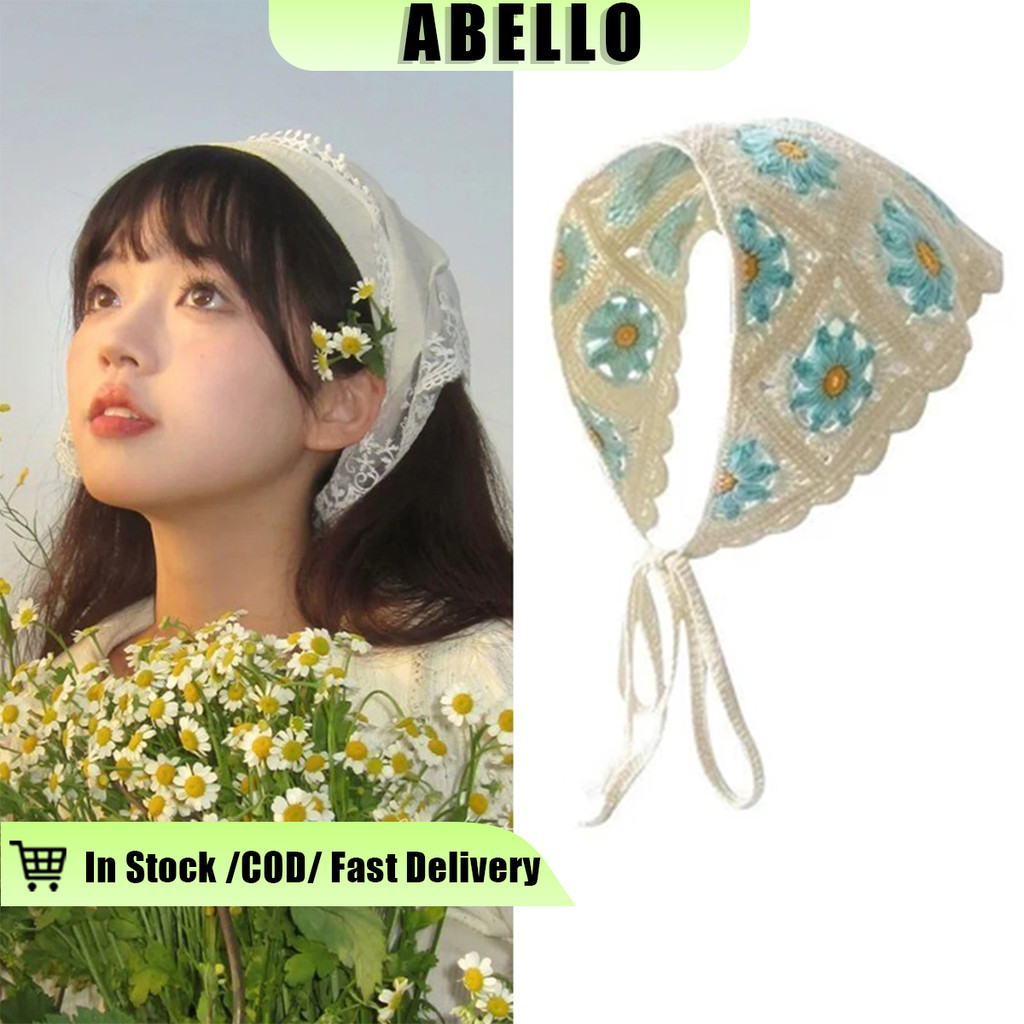 Triangle Headband Summer Head Scarf Triangle Turban Crochet Flower ...