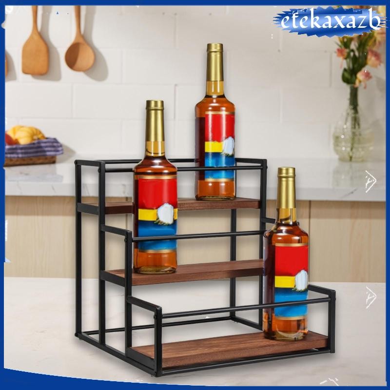 [etekaxazb] Coffee Syrup Stand Holder Spice Rack 3 Tier Storage Rack ...