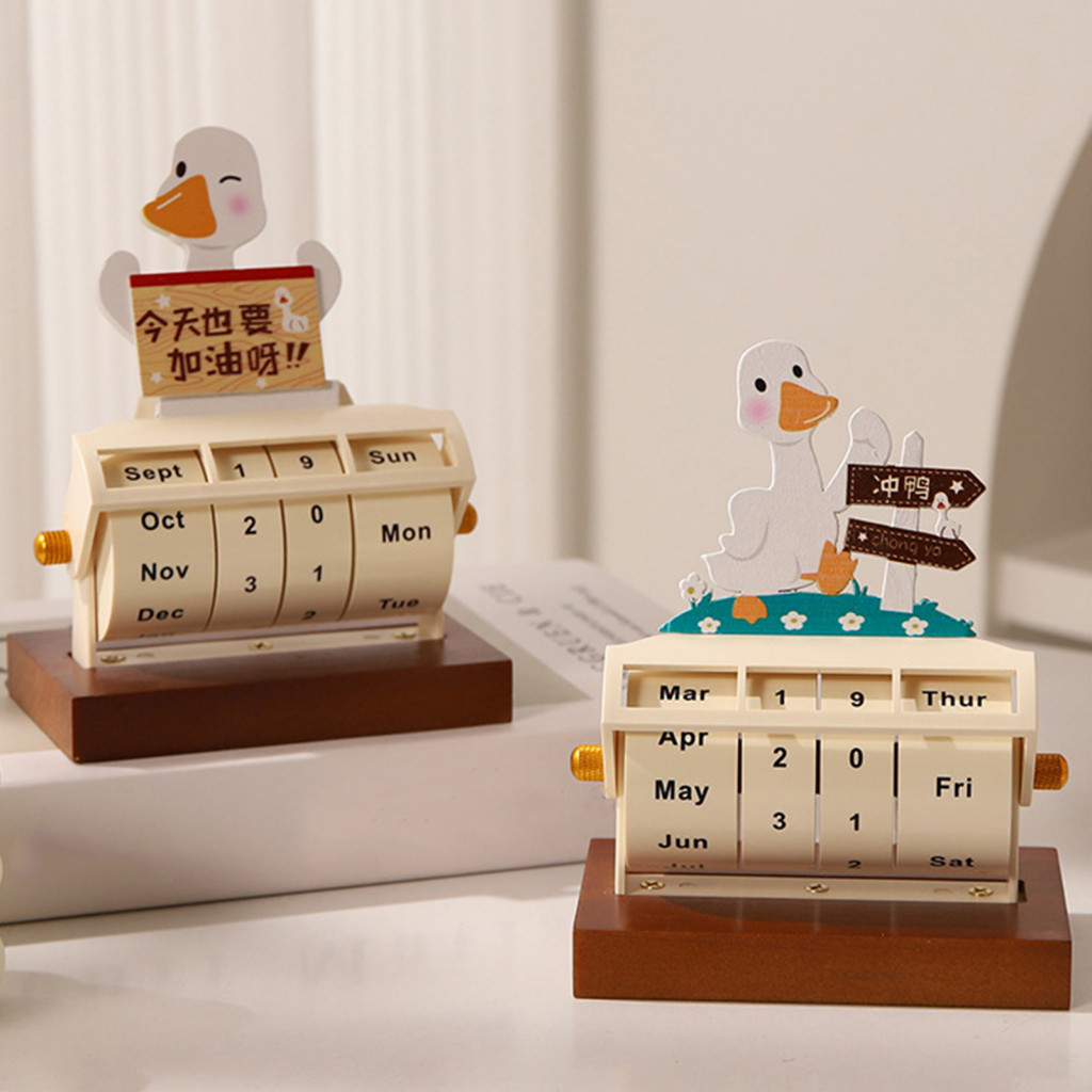 Wooden Rotating Calendar Smooth Rotation Mechanism Vintage Wooden ...