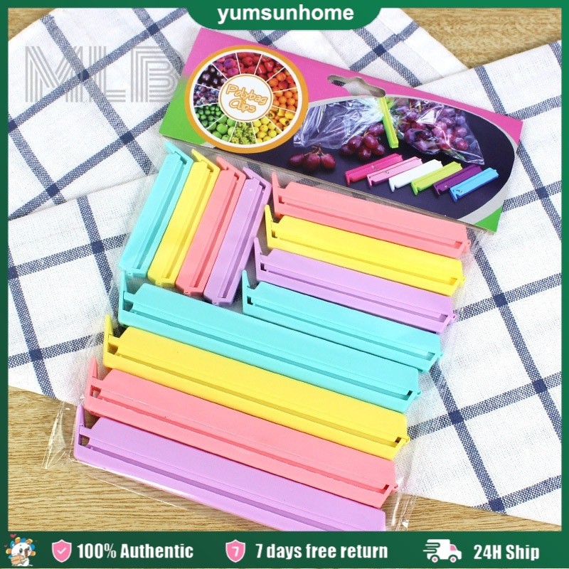 12 pcs/Set 3 sizes Portable Kitchen Storage Plastic Food Snack Seal ...