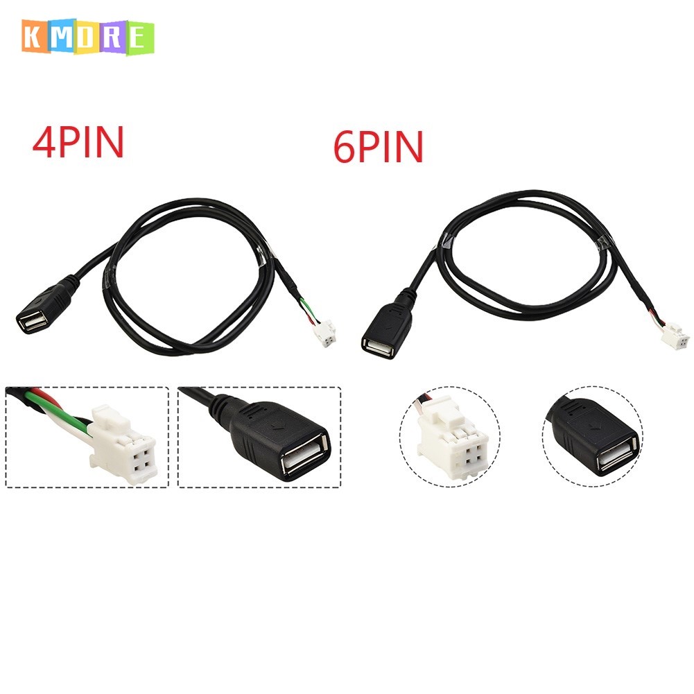 [KMR] 4Pin & 6Pin Connector USB Extension Cable Adapter for An Car
