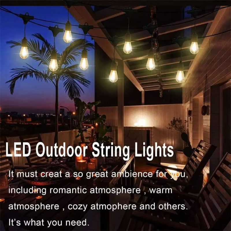 String Lights Outdoor Patio Lights Waterproof Hanging Lamp Garden Party