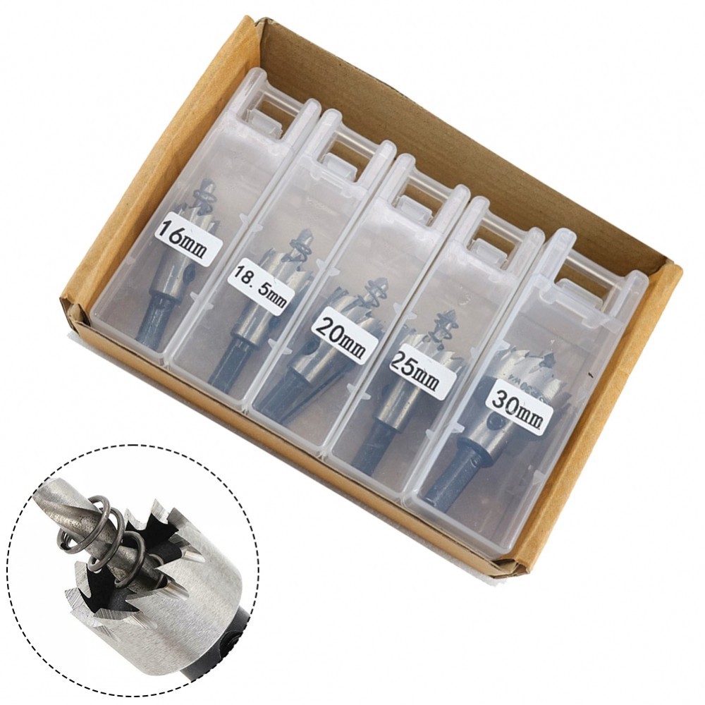 Stainless Steel Alloy 5 Pack Drill Bits Set with Convenient Storage Box