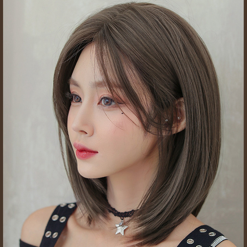 KUH Wig 39cm Medium Long Hair Short Wig Short Middle-Parted Natural ...