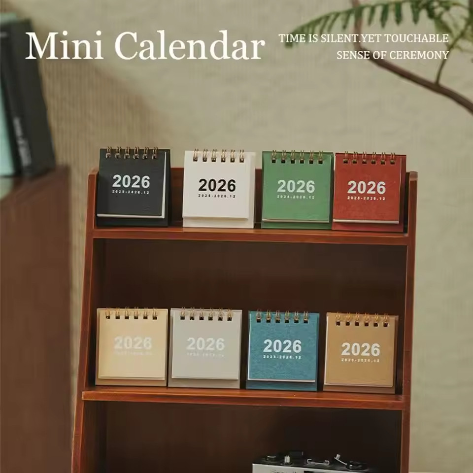 2026 MIni Desk Calendar Simple Simple Coil Portable Desktop Decoration