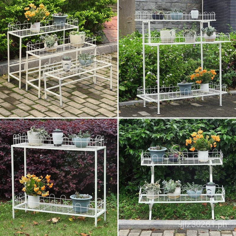 Courtyard Storage Rack Double-Layer Floor-Standing Outdoor Potted Plant ...