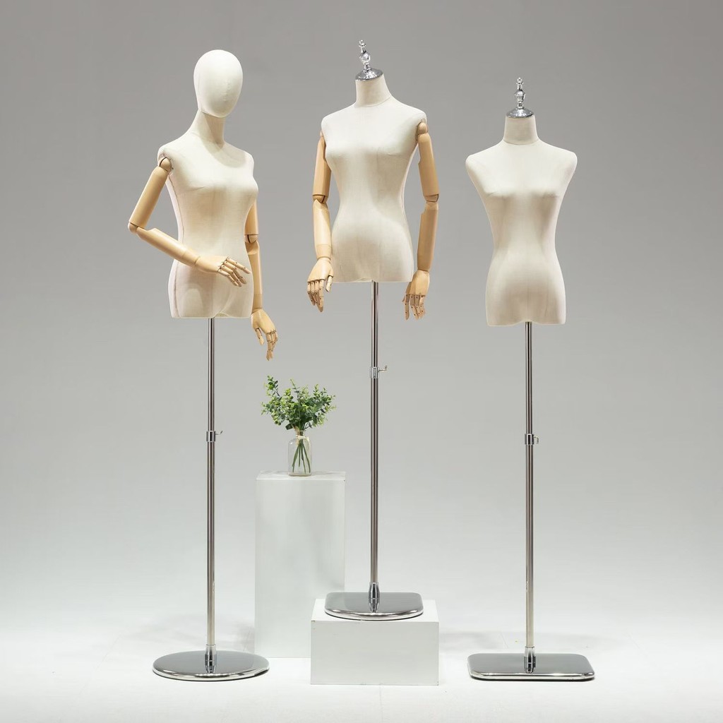 White Cotton Clothing Store Mannequin Props Female Half Body Female ...