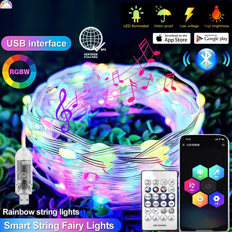 USB Smart APP Light RGB Strip Remote Bluetooth Music Marquee Flowing ...