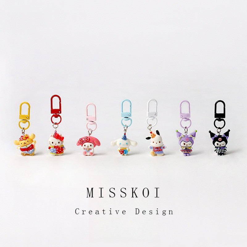 MISSKOI New Cartoon Circus Little Gull Keychain Cute Animal Pacha Dog ...