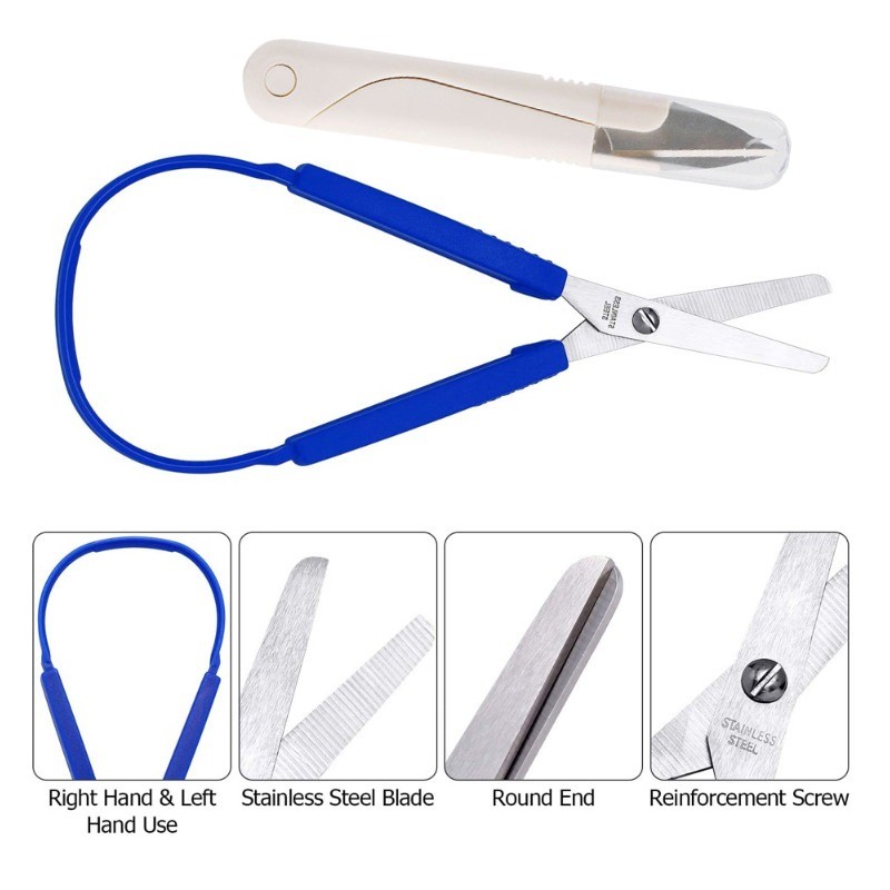 1set Self Cutting Circular Elastic Scissors with Blue Elastic Handle ...
