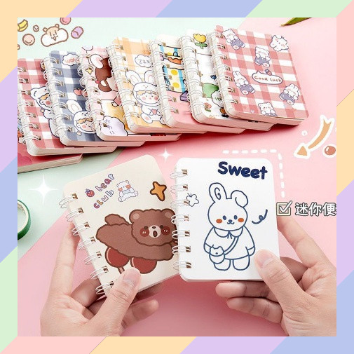 37s Notebook MINI A7 Small Notebook Note Memo Book Spiral Cute Motif ...