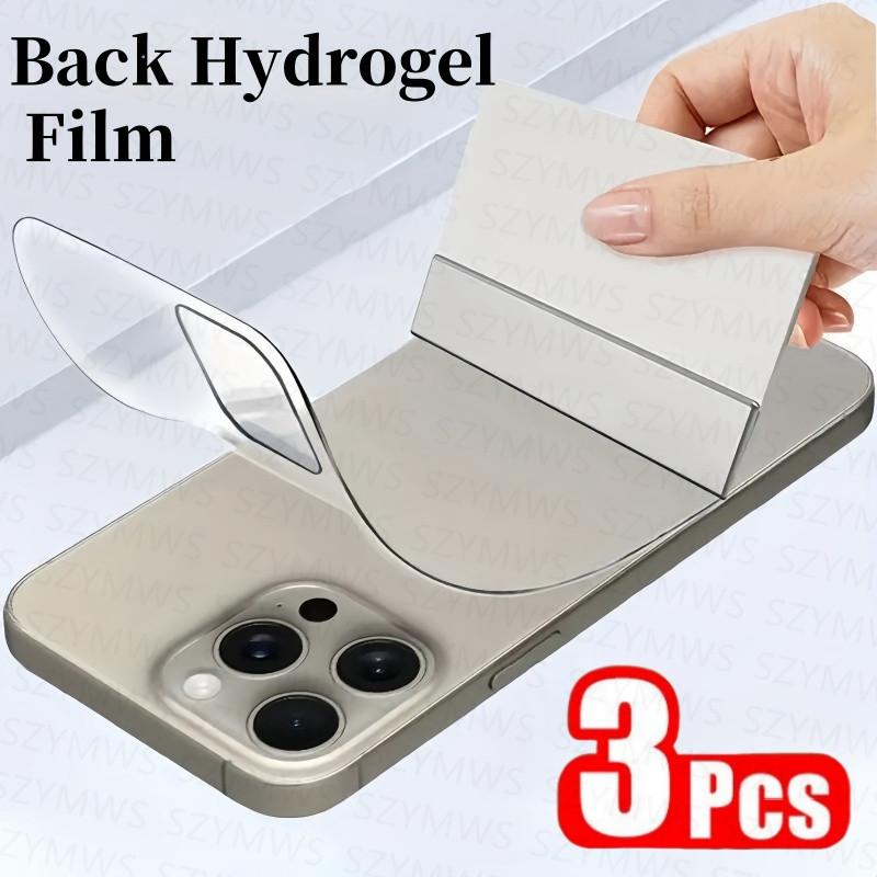 3 Pcs Back Hydrogel Film For iPhone 16 15 13 12 11 Pro Max X XS XR XS
