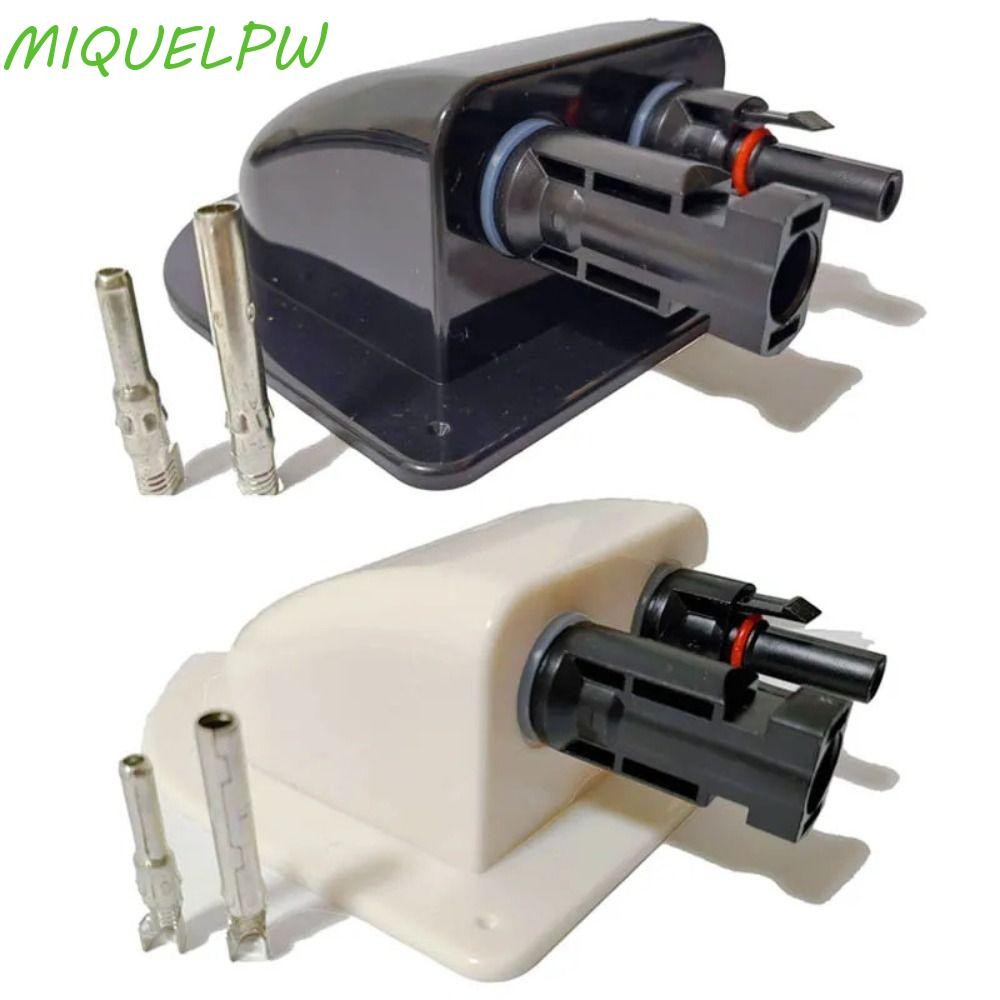 MIQUELPW RV Photovoltaic Junction Box, ABS RV Double Hole Wire Cable