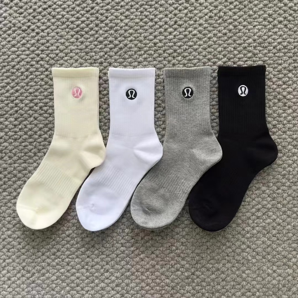 LULU reflective logo cotton socks (5 pairs)