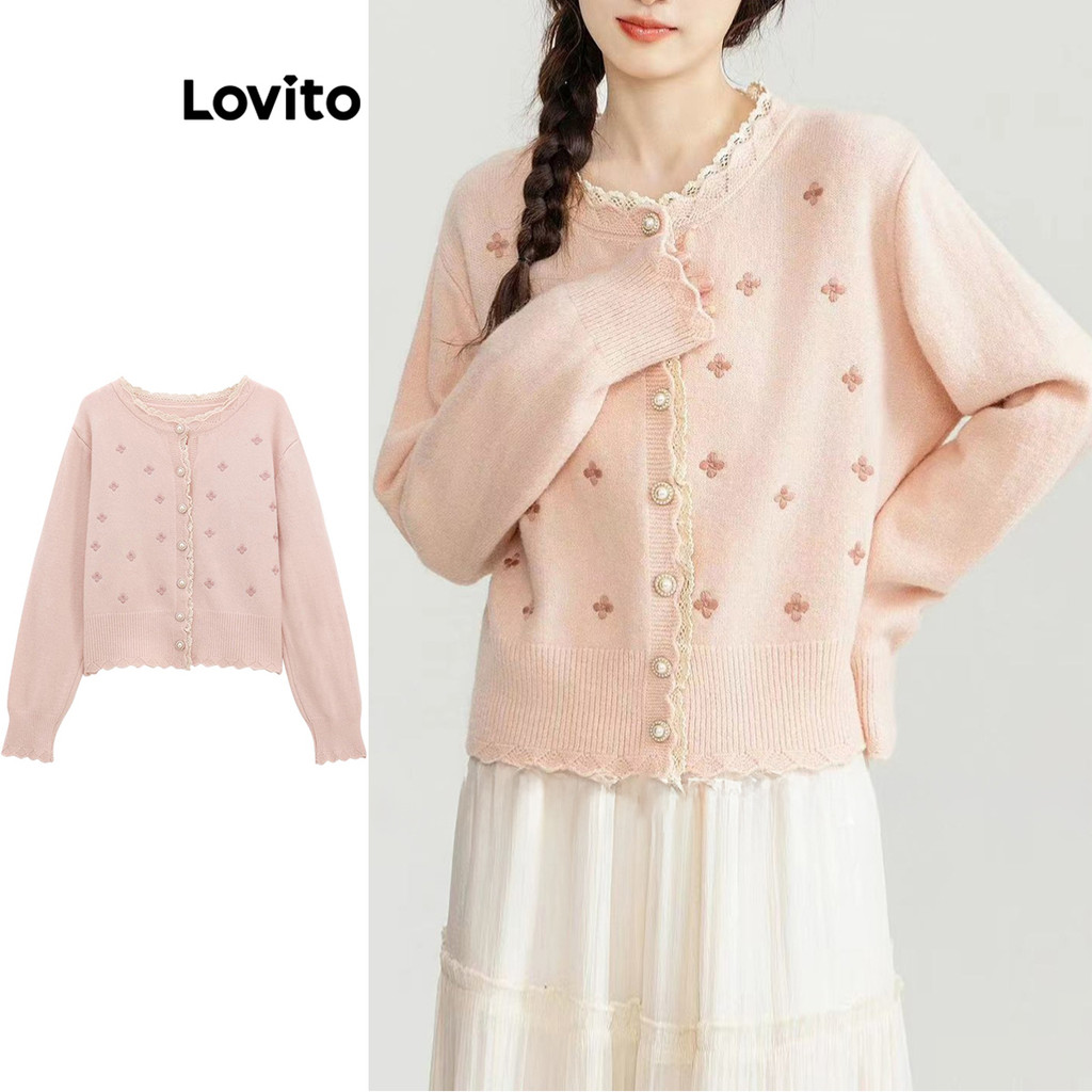 Lovito Women Casual Plain Colorblock Cardigans LNA79487 | Shopee ...