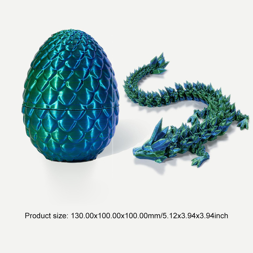 Crystal Dragon Fidget Toy 3D Printed Dragon with Dragon Egg Home Office
