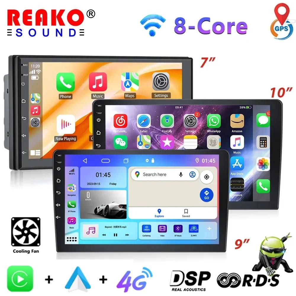 REAKOAUTO 2 Din Android 13 4G Wireless CarPlay Android auto Car Radio ...