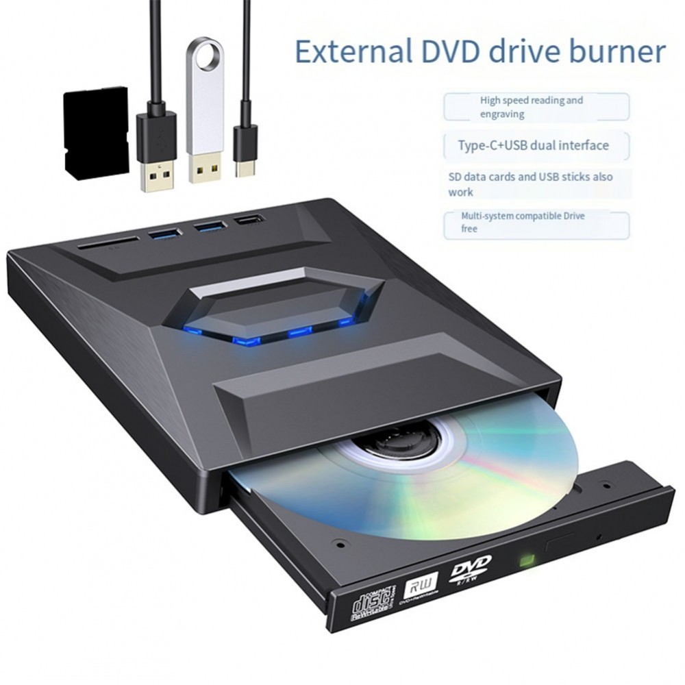 【SWTDRM】External CD DVD Burner Sleek Design Compact And Portable High ...