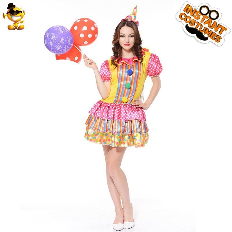 Halloween adult women's happy party circus clown costume carnival — free download