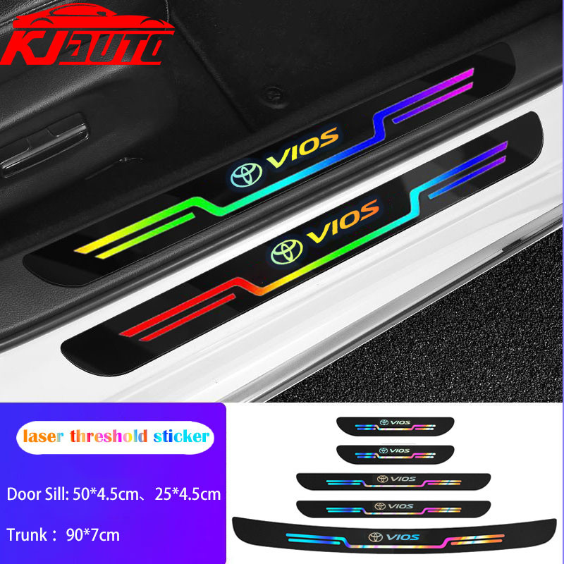 New Toyota Vios Laser Car Threshold Protection Sticker Colorful ...