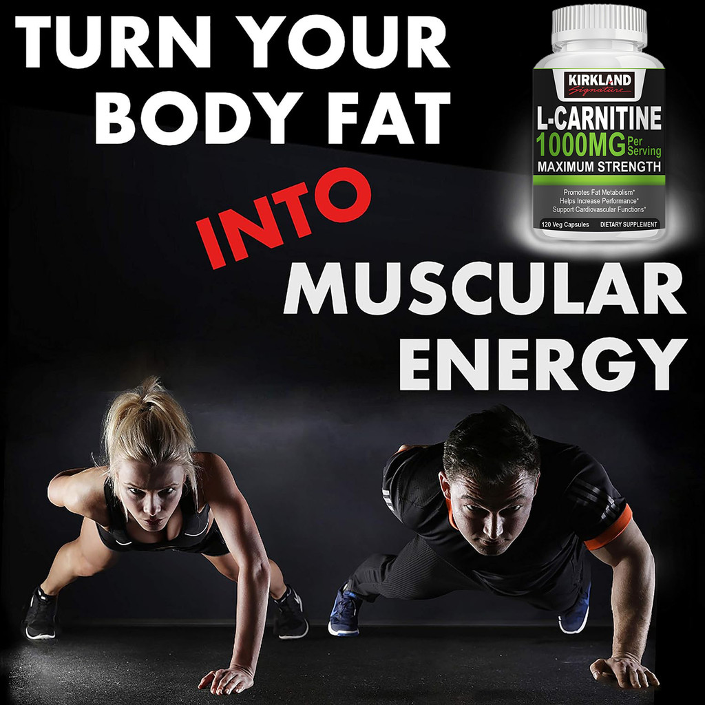 KIRKLAND L-Carnitine 1000mg Capsule Burn Fat Fully Antioxidant &  Cardiovascular Health
