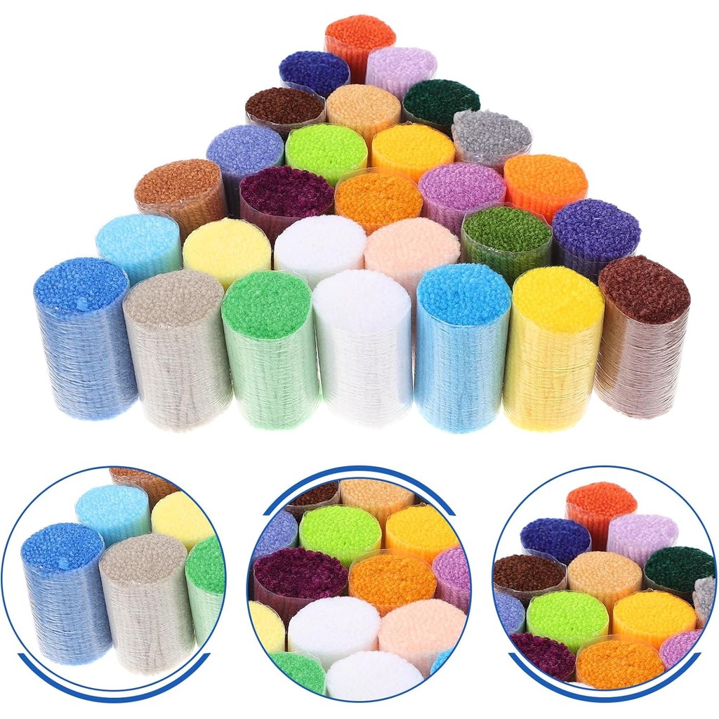 EXCEART 30rolls Pre-Cut Yarn DIY Crochet Supplies for Carpets Blankets ...