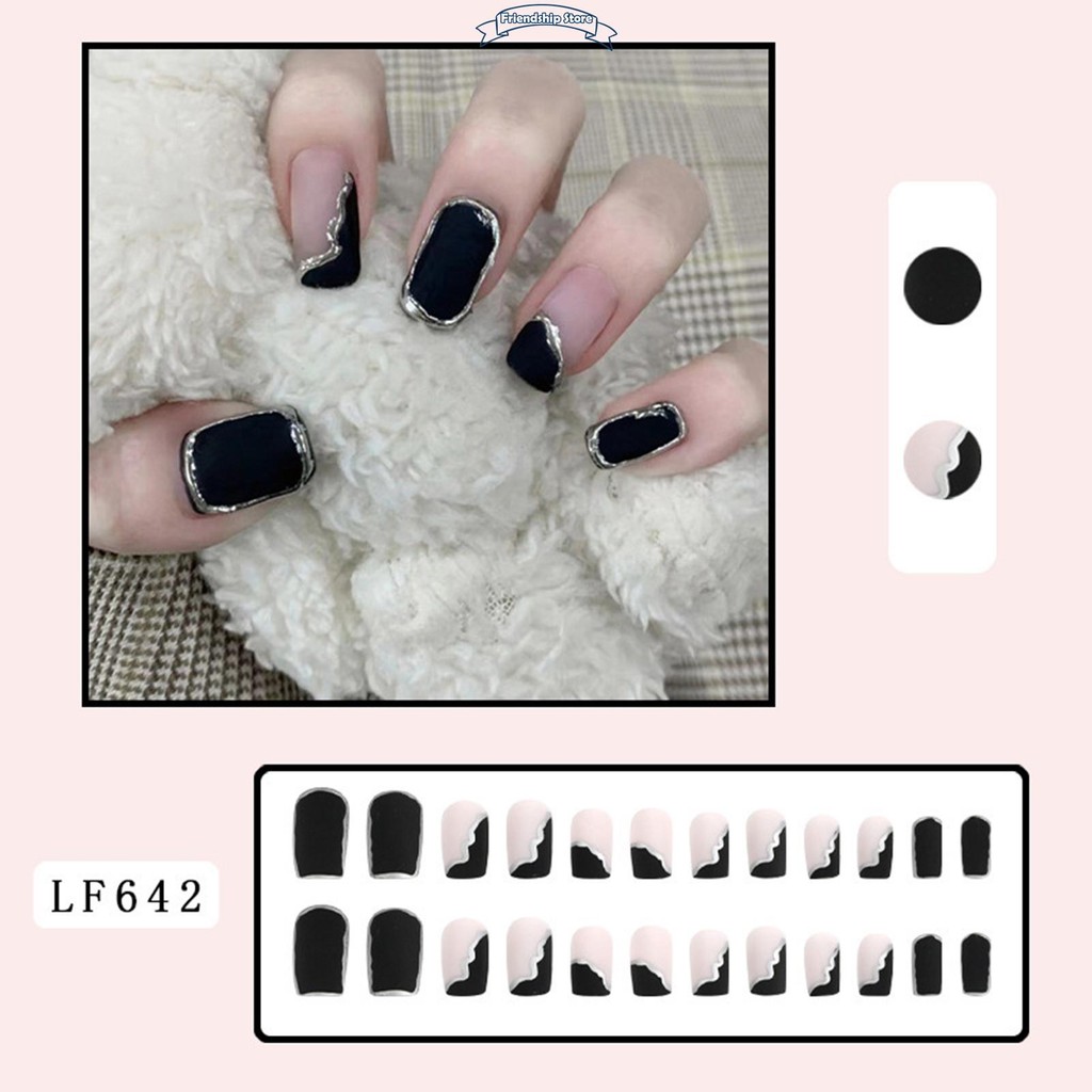 Sliver Edges Press-on Nails Easy to Apply & Remove Nails for ...