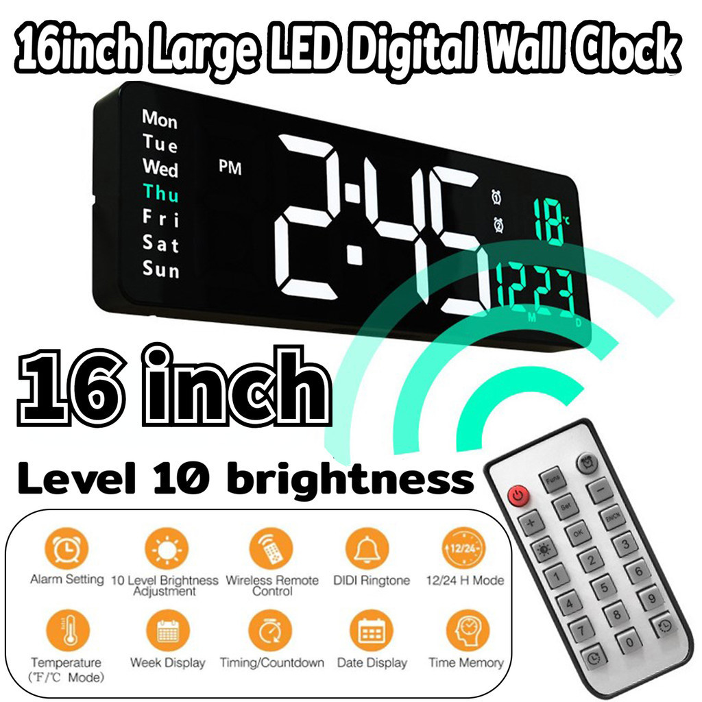 16inch Large screen display clock Nordic digital clock LED digital ...