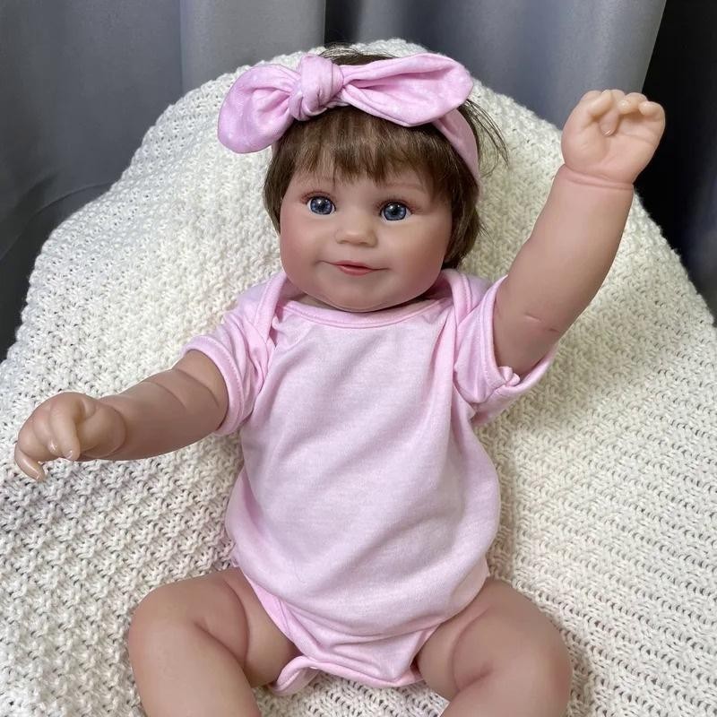 50CM Full Body Vinyl Girl Waterproof Reborn Doll Maddie HandDetailed