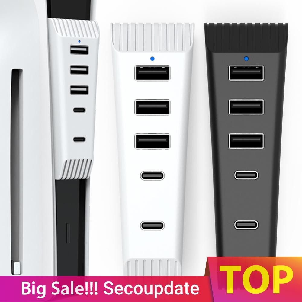 5 in 1 USB Hub 3USB + 1 Type C Port+ 1 Type-C for PS5 Slim Console Disc ...