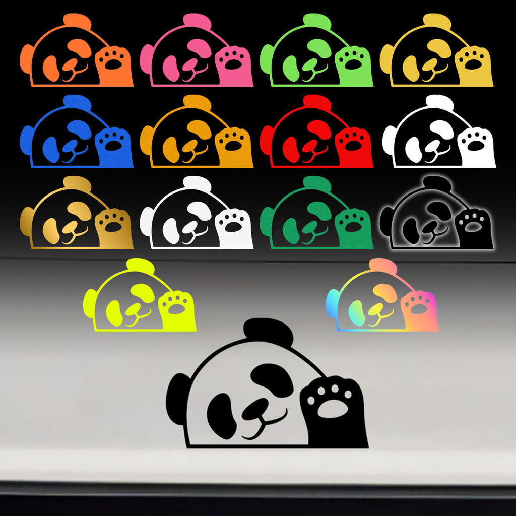 14 Color/ JDM Cartoon Cute Panda helmet Car Sticker Covers Scratches ...