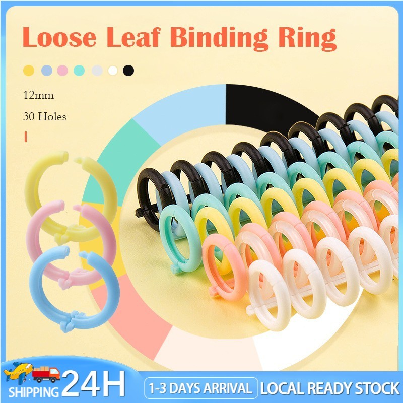 30Holes Loose-leaf Plastic Binder Ring notebook refillable Spring ...