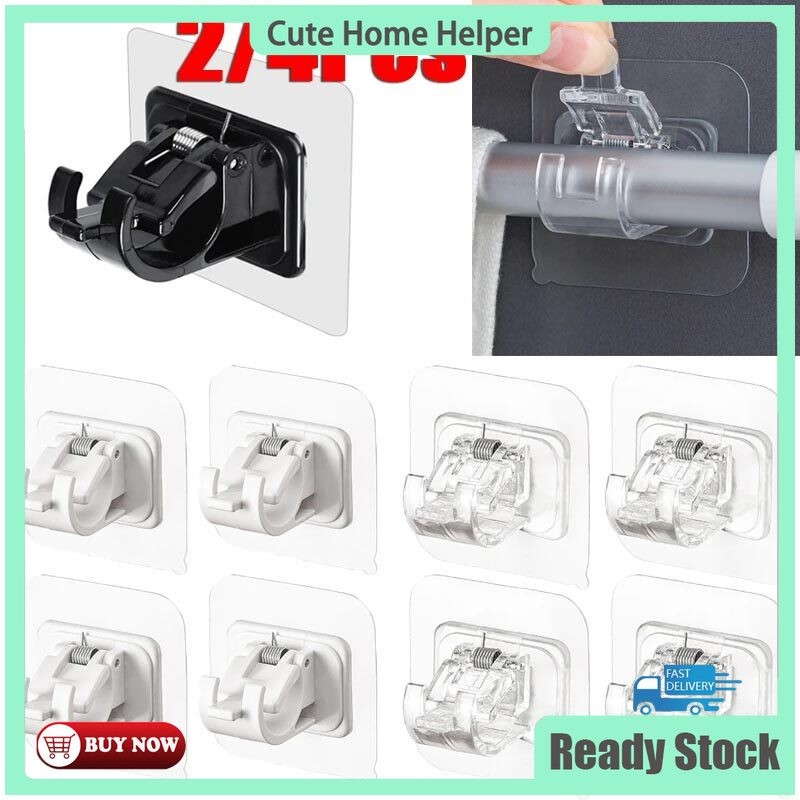 Curtain Rod Bracket Hook NailFree Plastic Self Adhesive Curtain Pole