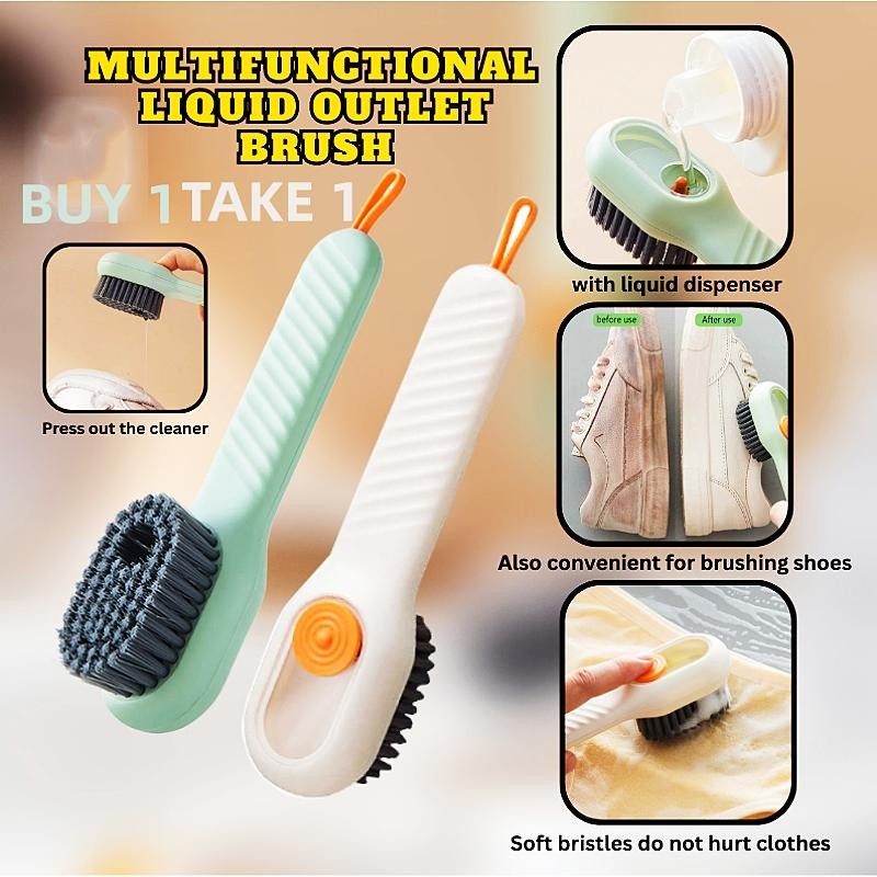 Multifunction Soft Bristled Liquid Shoe Brush Long Handle Brush Clothes ...