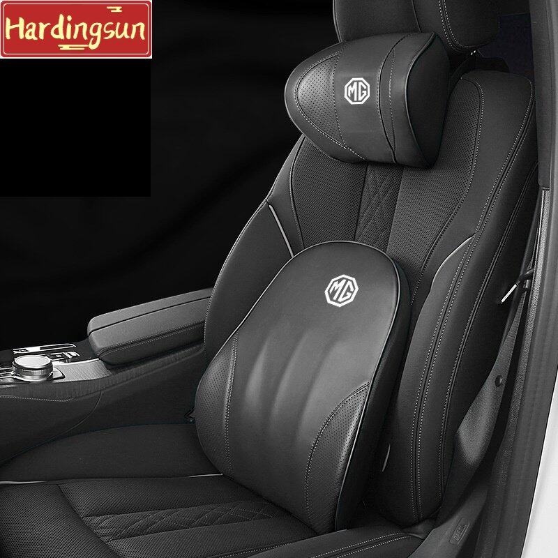 XYJHardingsun Car Headrest Pillow Leather Neck Pillow Car Lumbar Back