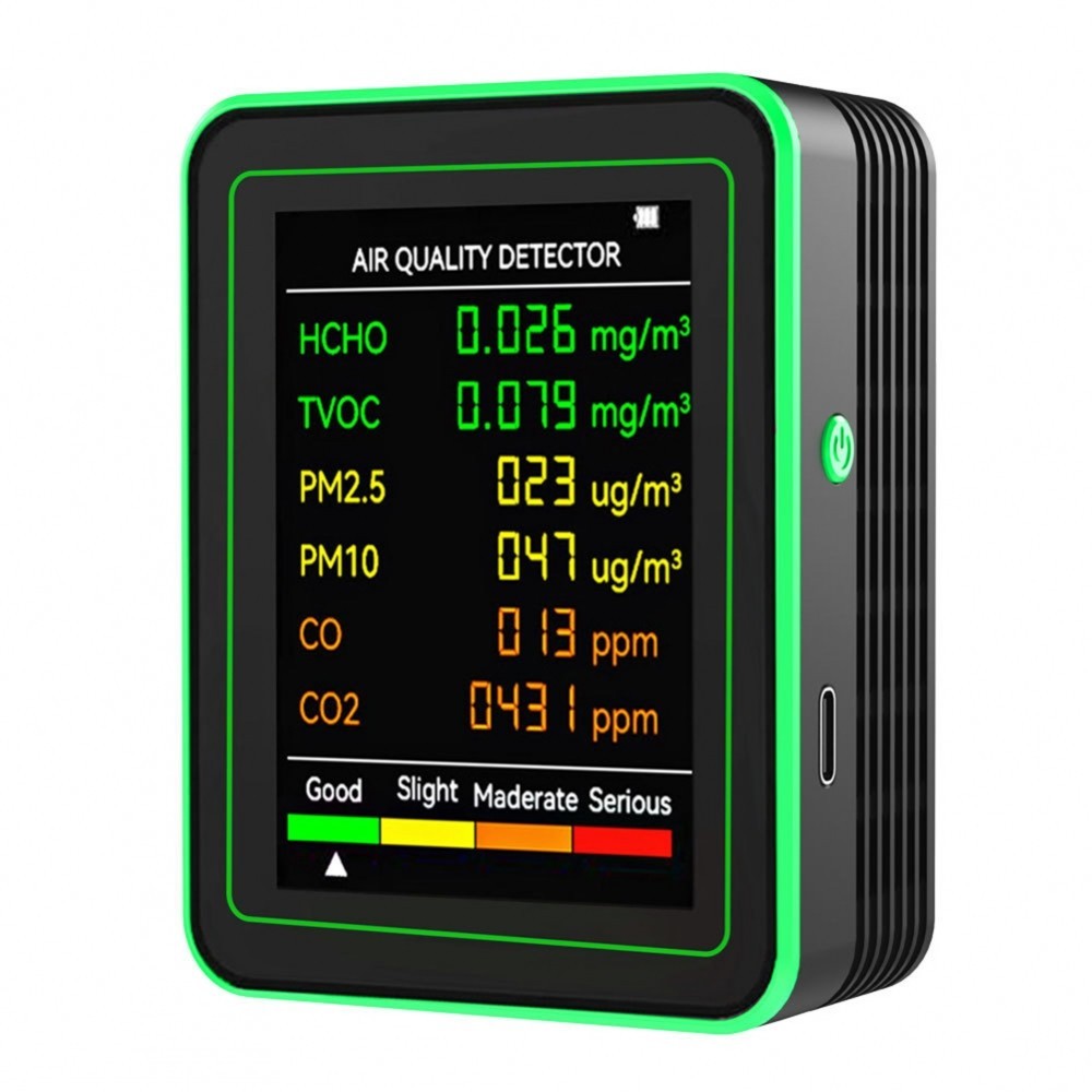 1 PC 6in1 Carbon Dioxide Detector with LED Display, Portable Air