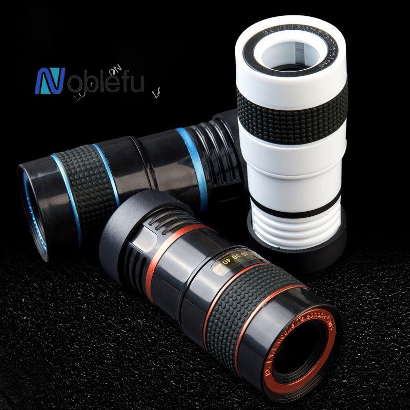 [Noblefu] 8/12x White Zoom Lens Universele Telefoon Externe Camera Lens