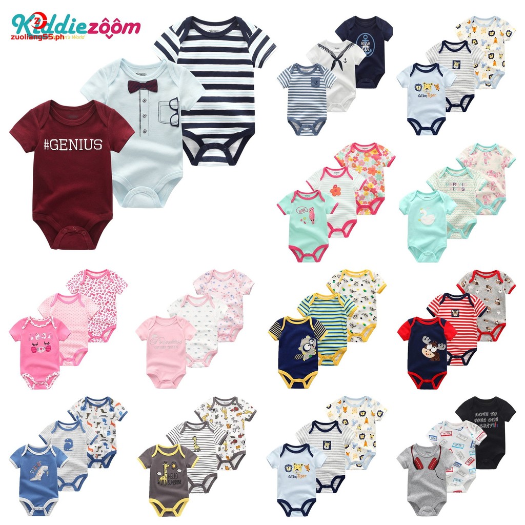 Kiddiezoom 2021 Newborn Baby Romper Cotton Cute Baby Tops+Pants 0-12M ...